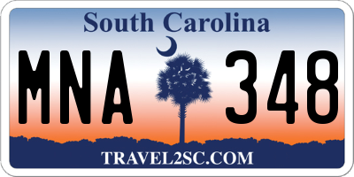 SC license plate MNA348