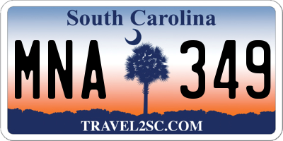 SC license plate MNA349