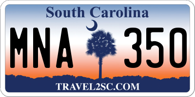 SC license plate MNA350