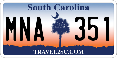 SC license plate MNA351