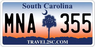 SC license plate MNA355