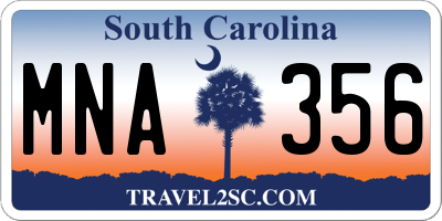 SC license plate MNA356