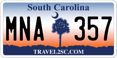 SC license plate MNA357