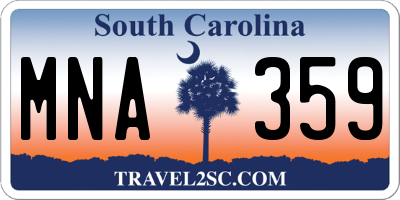 SC license plate MNA359