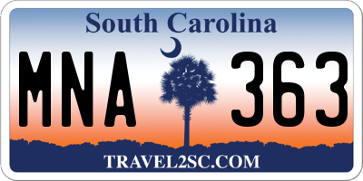 SC license plate MNA363