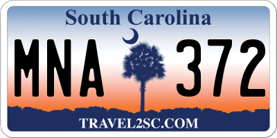 SC license plate MNA372