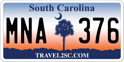 SC license plate MNA376