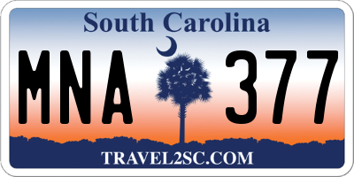 SC license plate MNA377