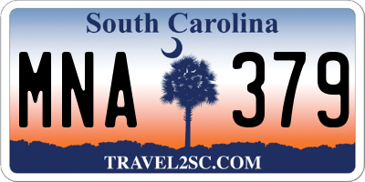 SC license plate MNA379