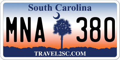 SC license plate MNA380