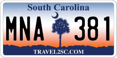 SC license plate MNA381