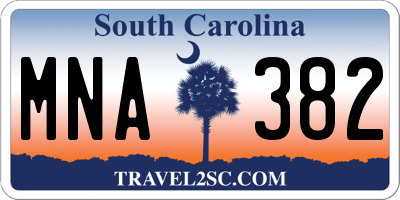 SC license plate MNA382