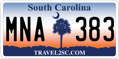 SC license plate MNA383