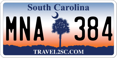 SC license plate MNA384