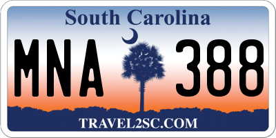 SC license plate MNA388
