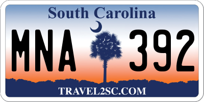 SC license plate MNA392