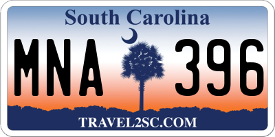 SC license plate MNA396