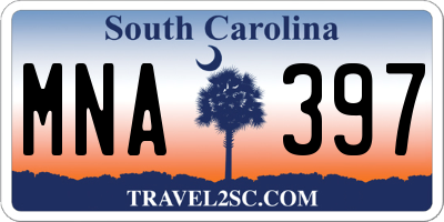 SC license plate MNA397