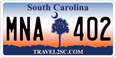 SC license plate MNA402