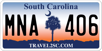 SC license plate MNA406