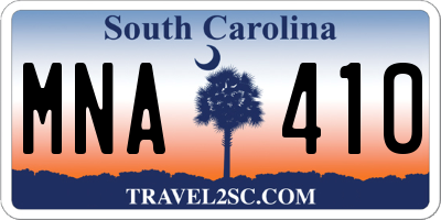 SC license plate MNA410