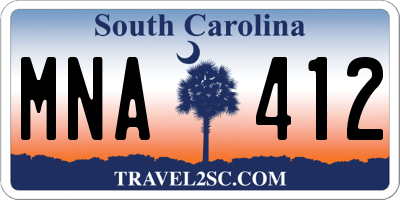 SC license plate MNA412