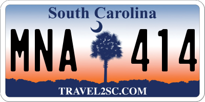 SC license plate MNA414