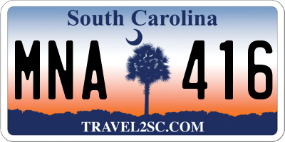 SC license plate MNA416