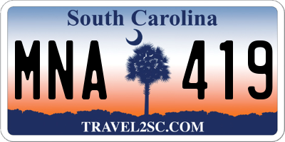 SC license plate MNA419