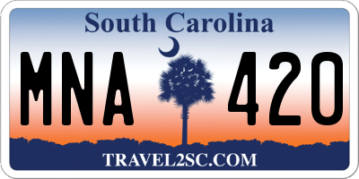SC license plate MNA420