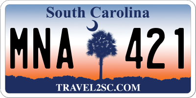 SC license plate MNA421