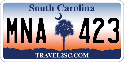 SC license plate MNA423