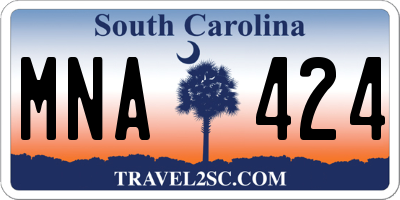 SC license plate MNA424