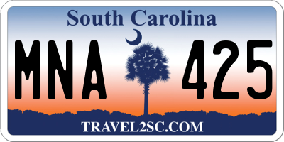 SC license plate MNA425
