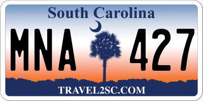 SC license plate MNA427