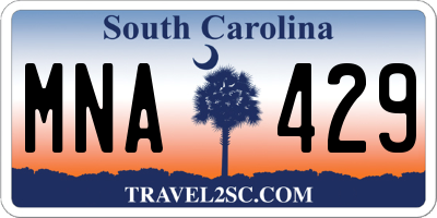 SC license plate MNA429