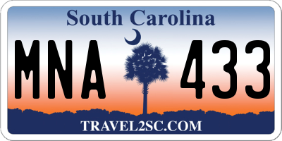 SC license plate MNA433