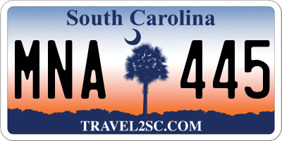 SC license plate MNA445