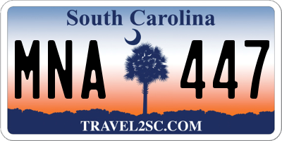 SC license plate MNA447