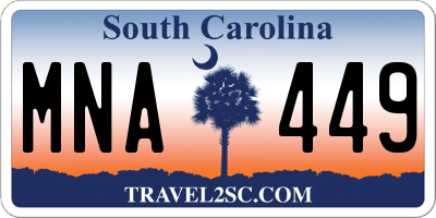 SC license plate MNA449