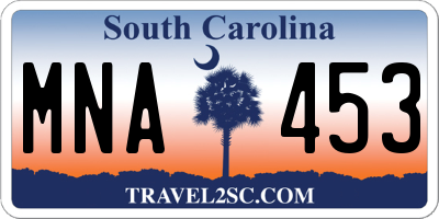 SC license plate MNA453