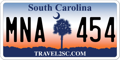SC license plate MNA454