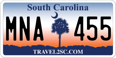 SC license plate MNA455