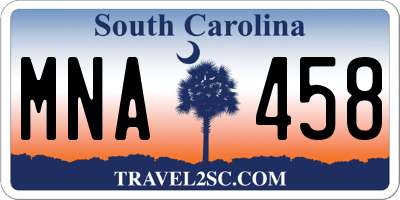 SC license plate MNA458