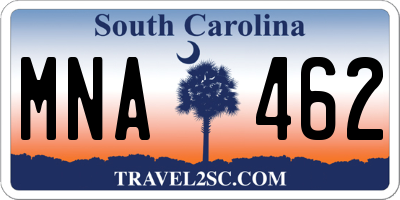 SC license plate MNA462