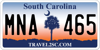 SC license plate MNA465