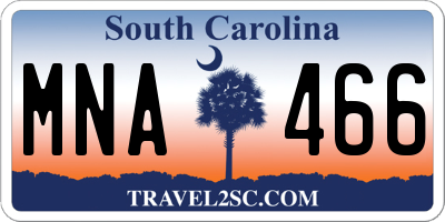 SC license plate MNA466