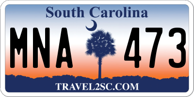 SC license plate MNA473