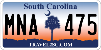SC license plate MNA475