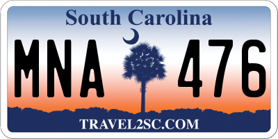 SC license plate MNA476